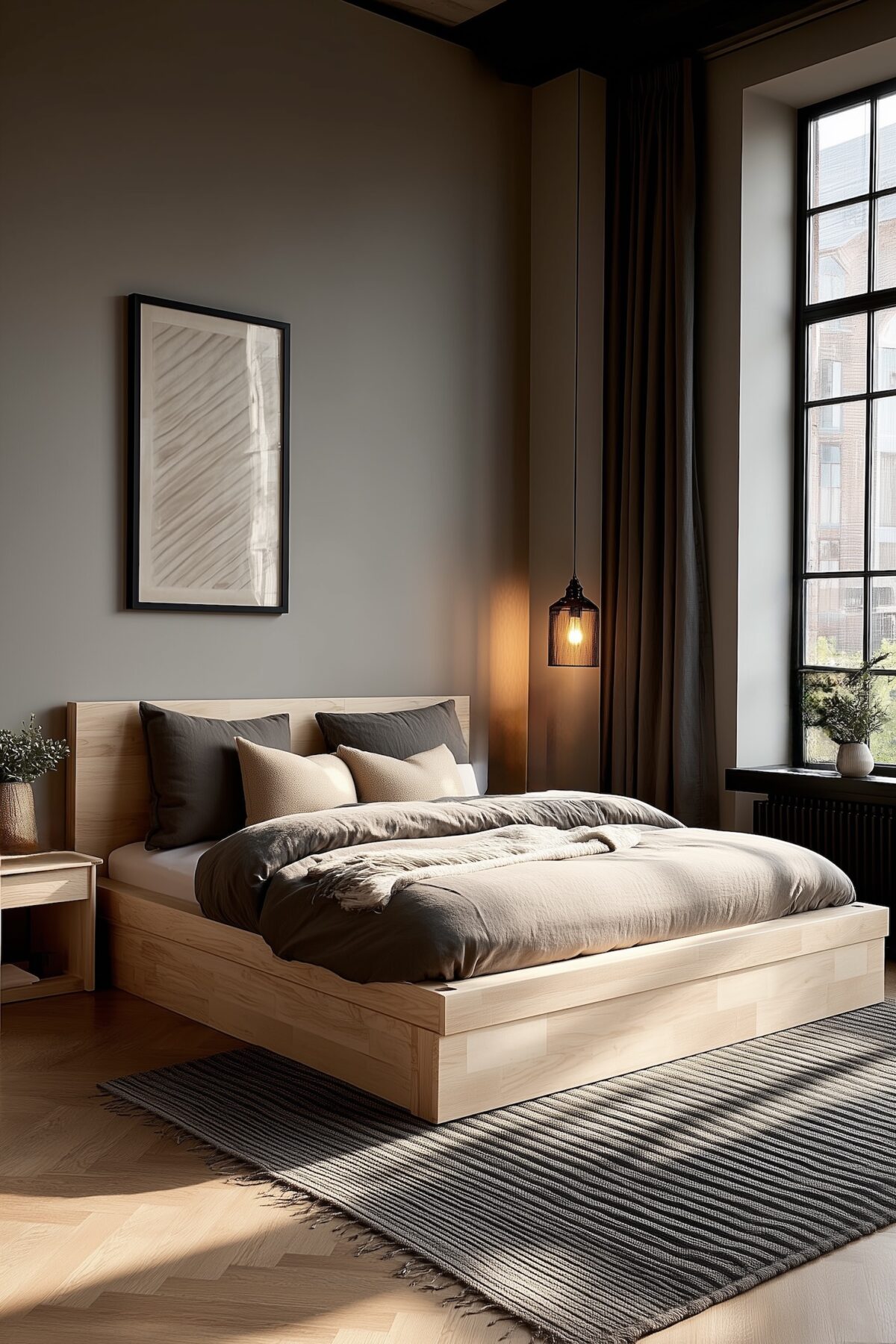 chambre moderne chaleureuse loft cosy