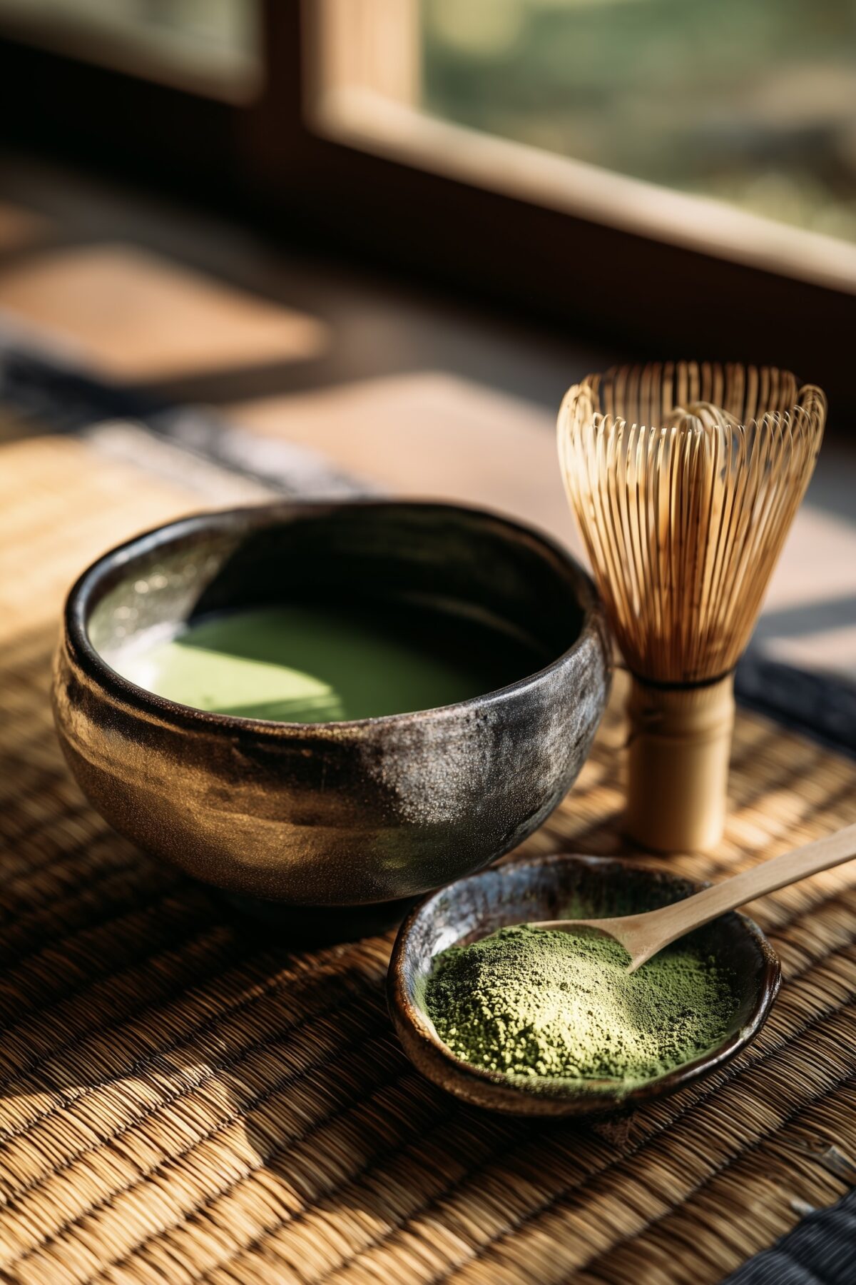 bol matcha chawan fouet bambou rituel japonais zen
