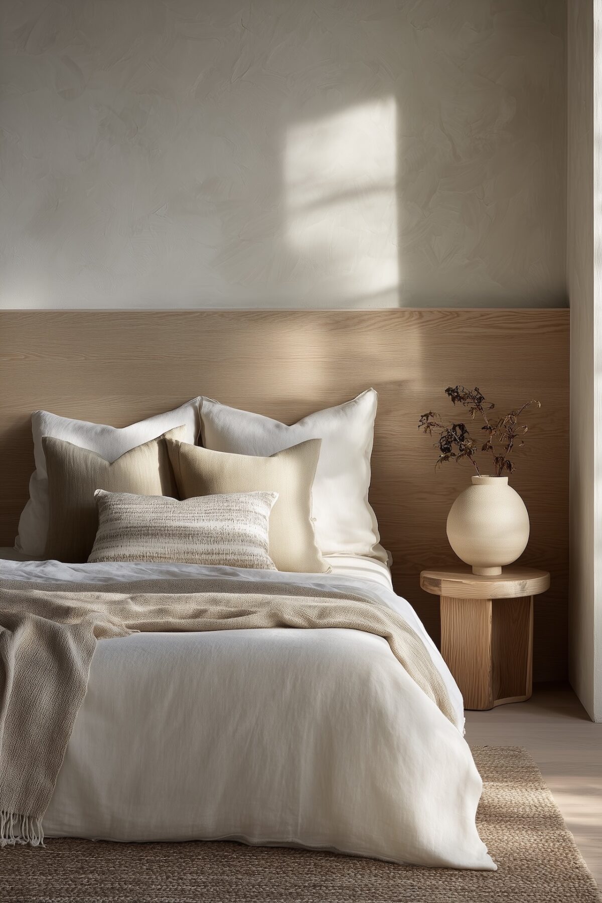 chambre naturelle bois lin matériaux naturels