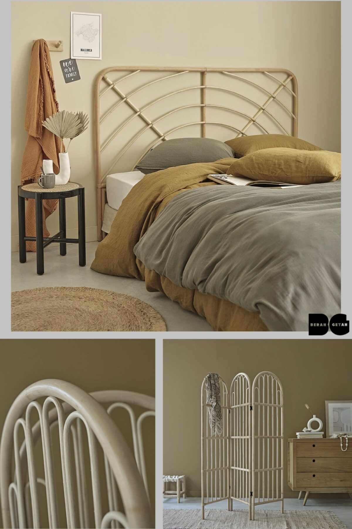 meuble chambre rotin lit Black Friday Berah Getah