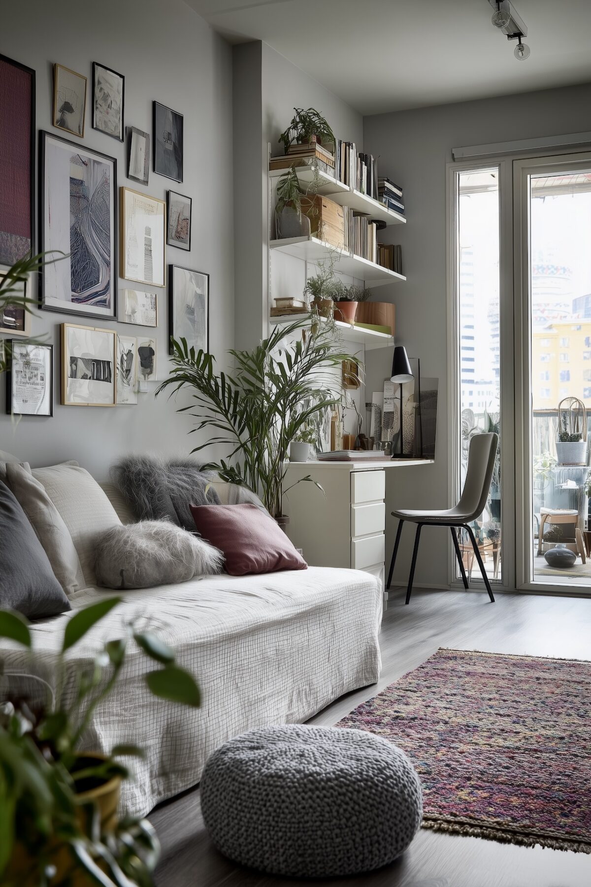 meubler appartement étudiant en longueur gris