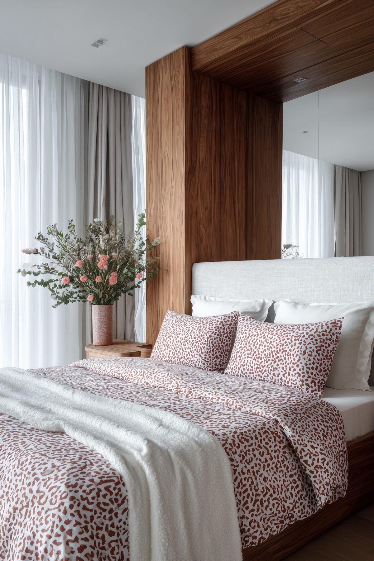 tête de lit bois placard encastrée penderie