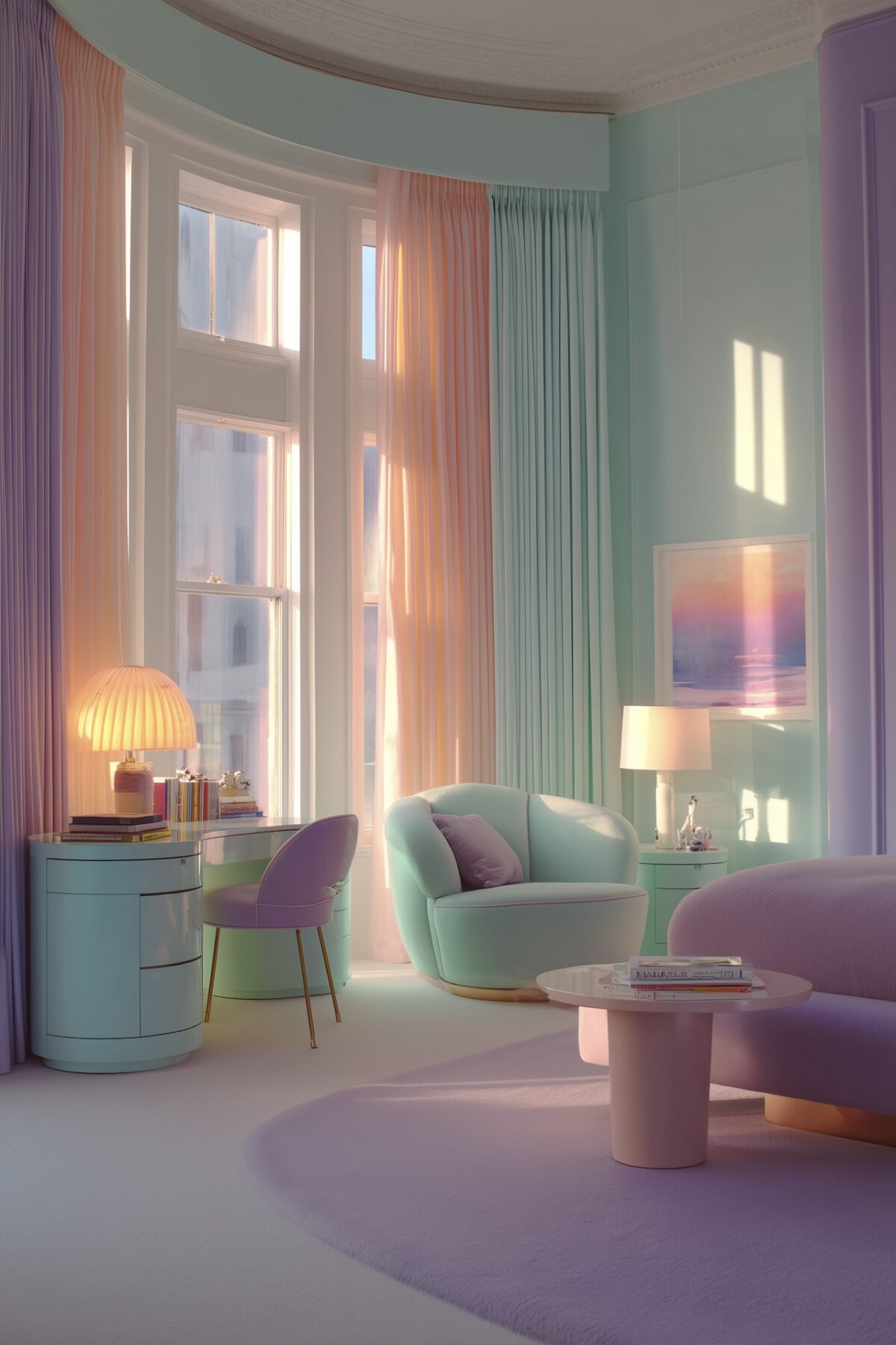 chambre années 80 pastel fluo design contemporain