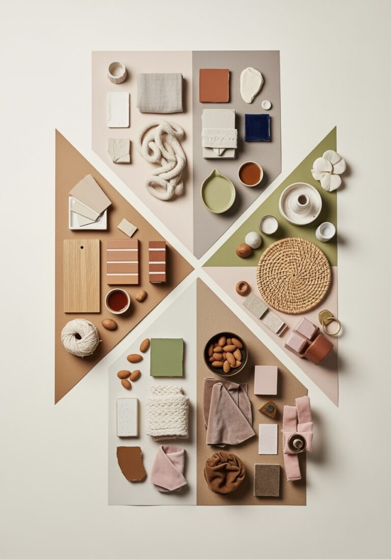 chambre cosy palette texture nuancier assortiment