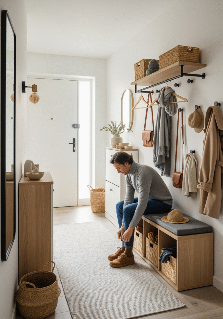 Comment optimiser le rangement dans une entrée étroite