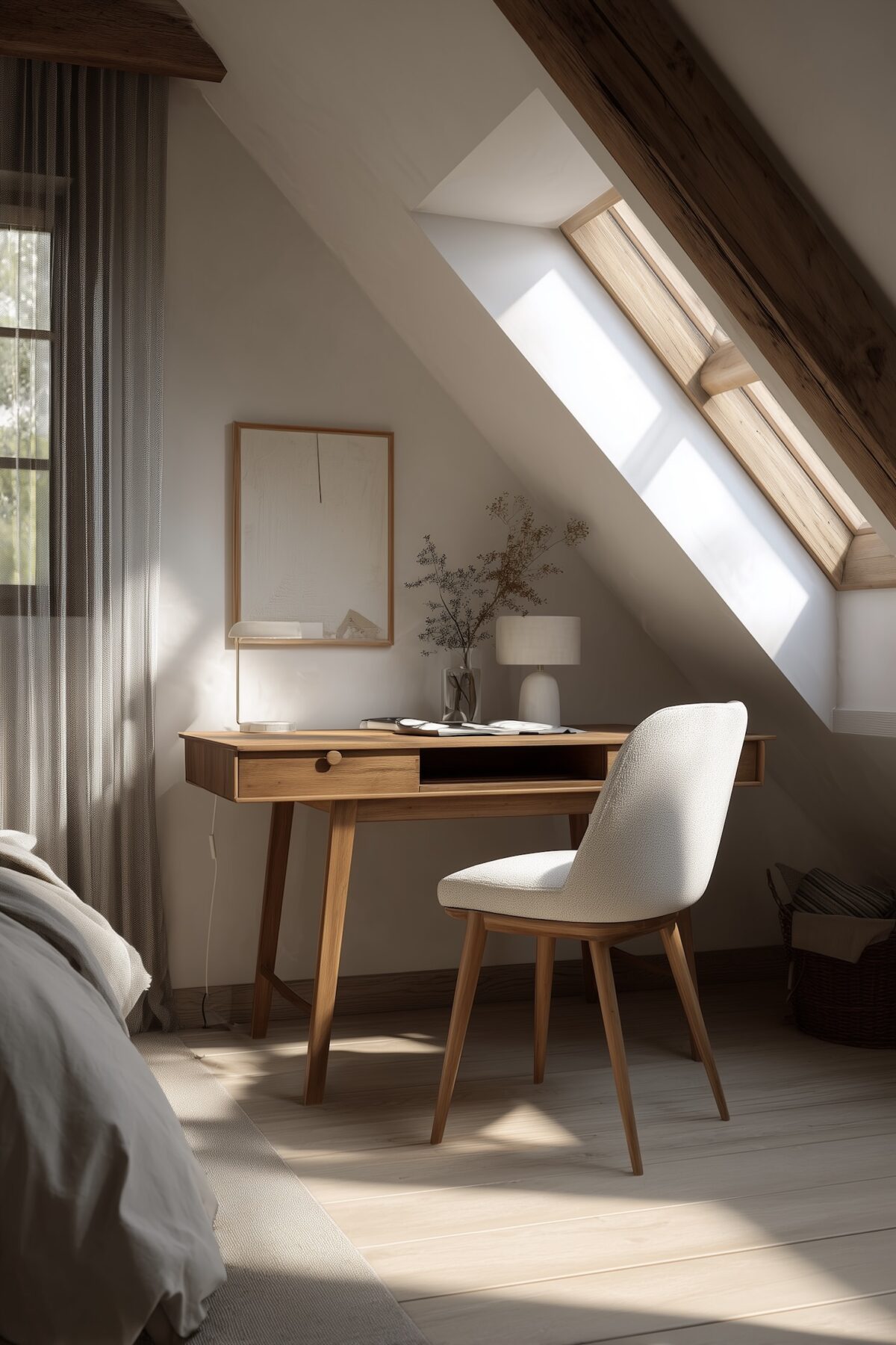 décoration appartement studio bureau lit double