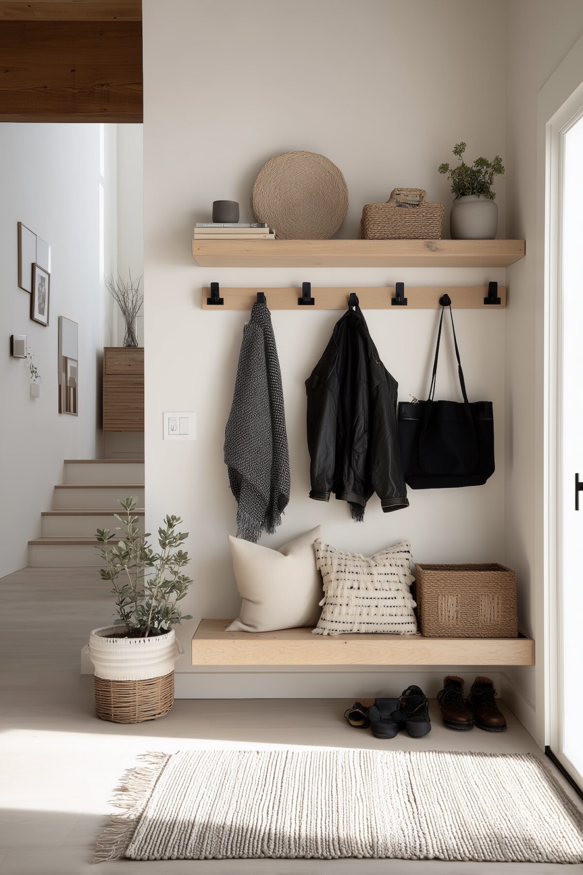 entrée appartement urbain étroit aménagement malin