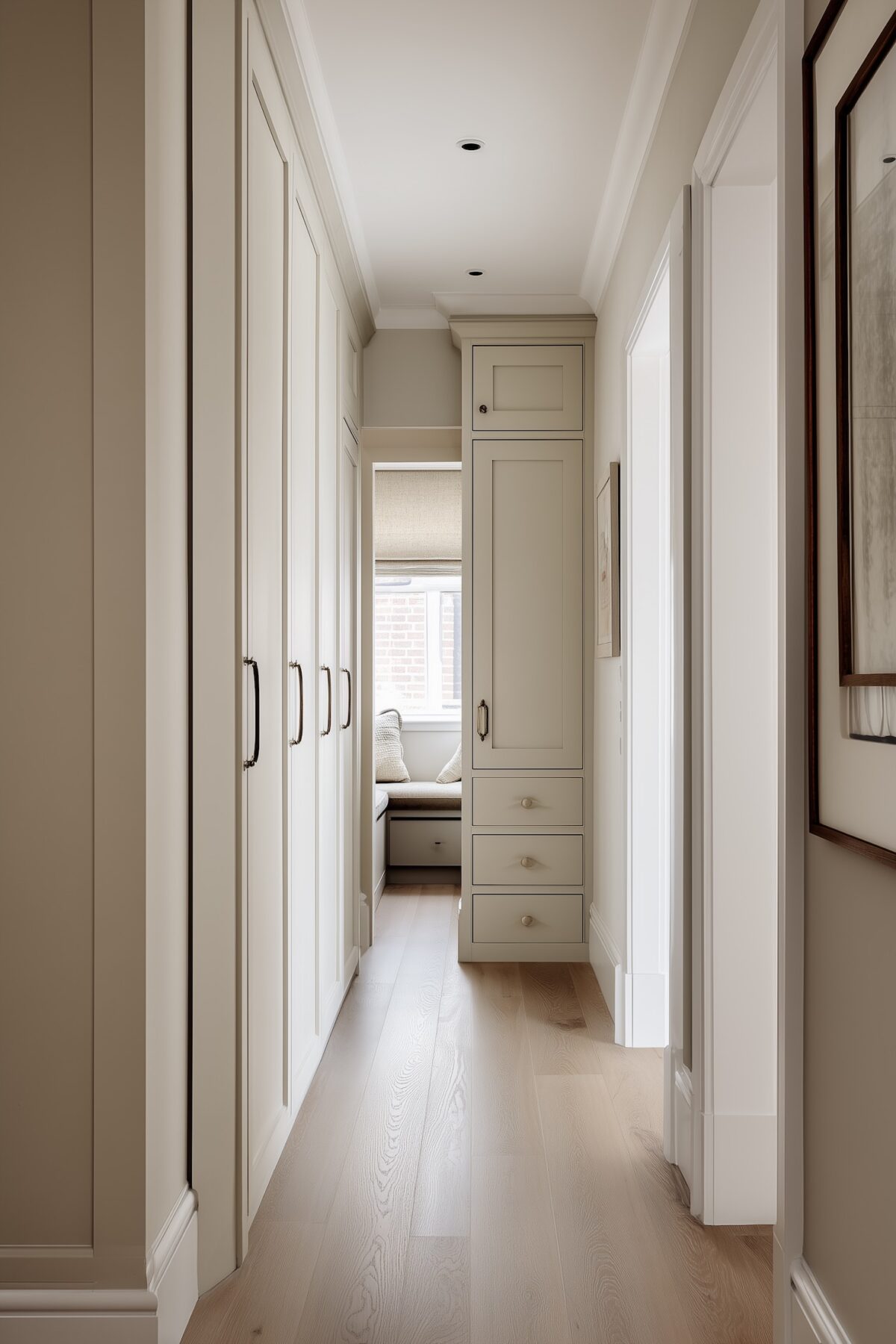 entrée étroite portes coulissantes rangement discret