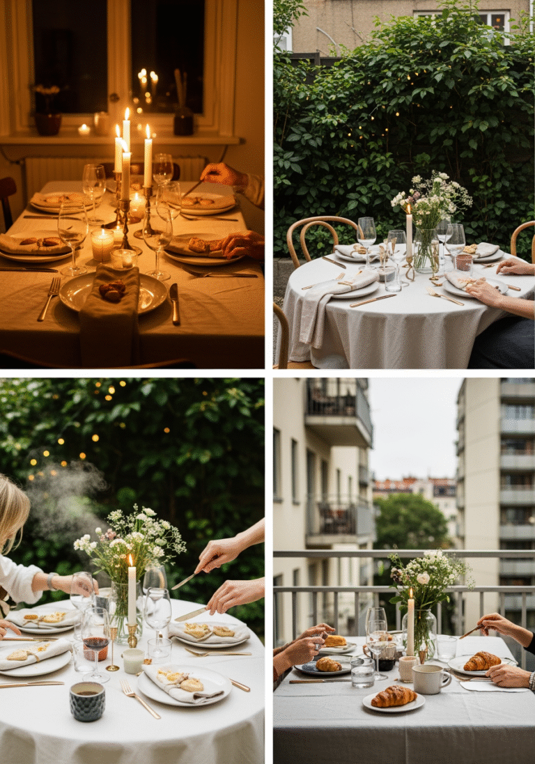 installer assiettes couverts ordre diner chandelle