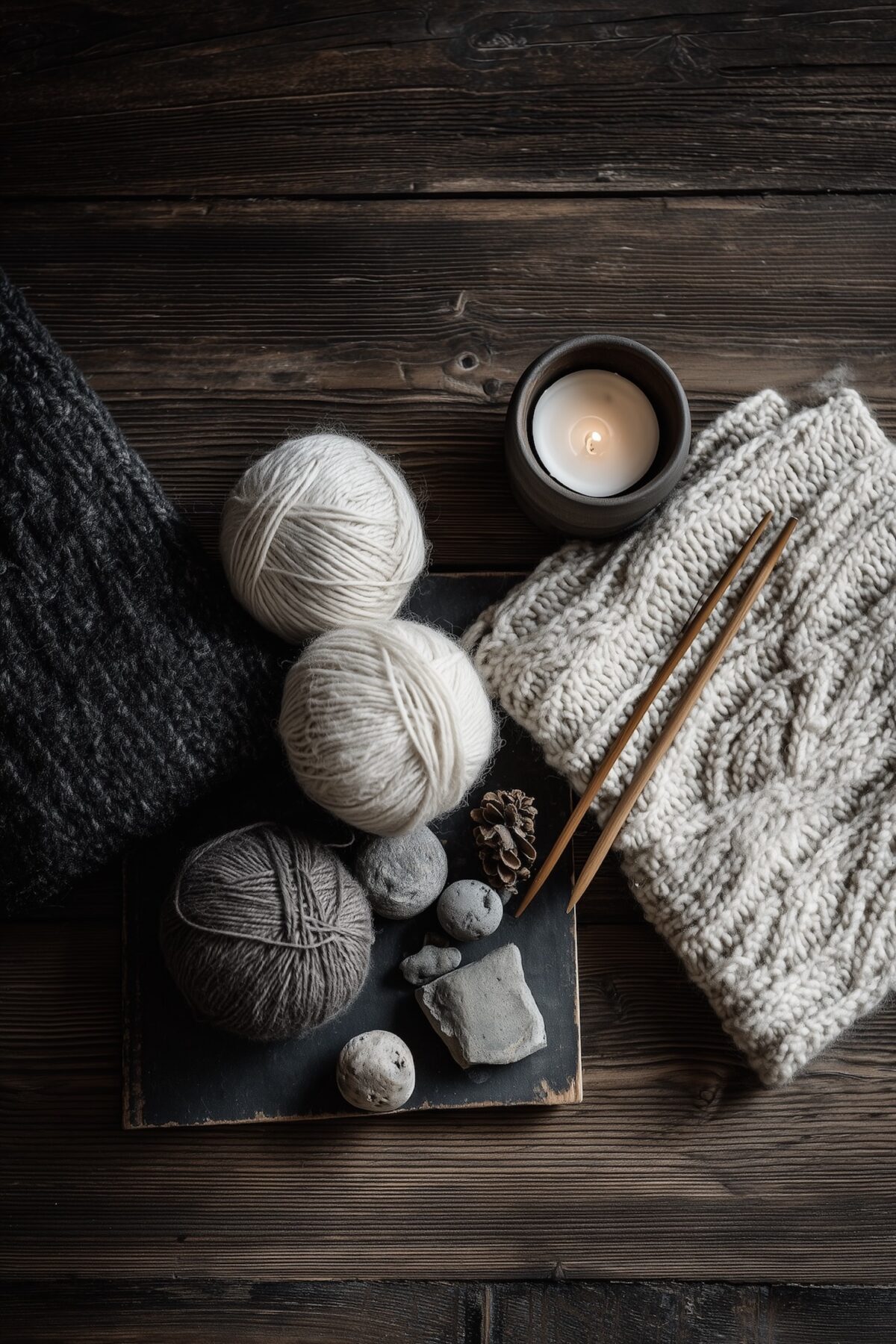 kit activité tricot Noël set design