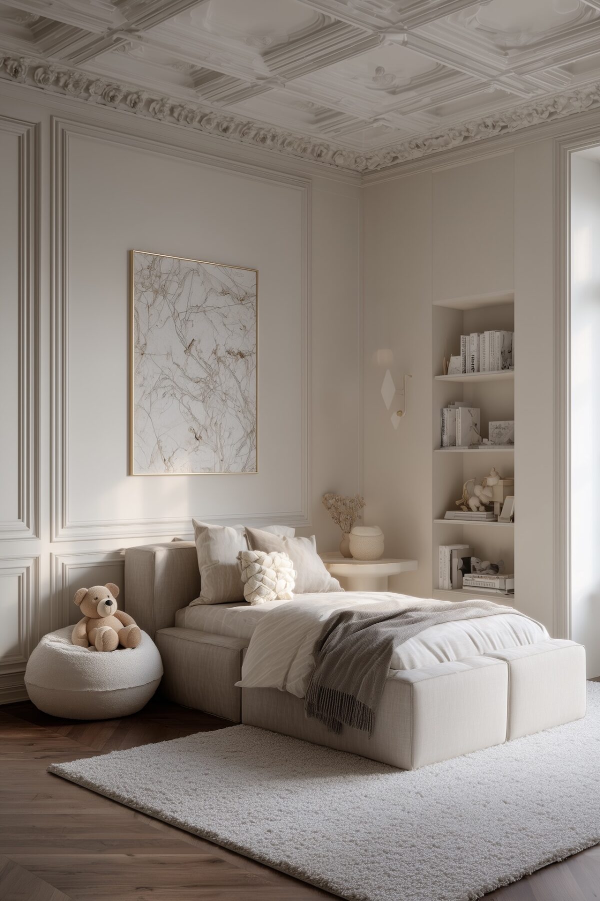 lit évolutif enfant adolescent chambre blanche taupe