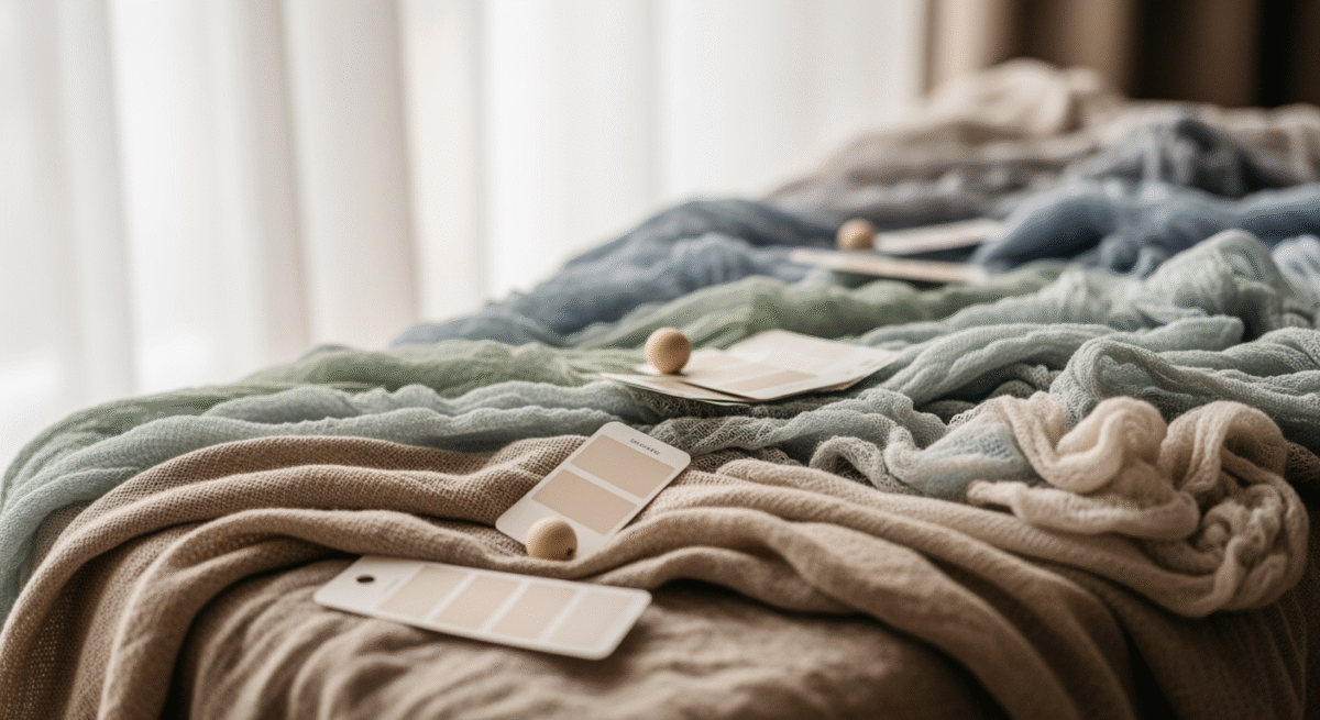 Palette couleurs chambre apaisante: idées, duos et codes HEX