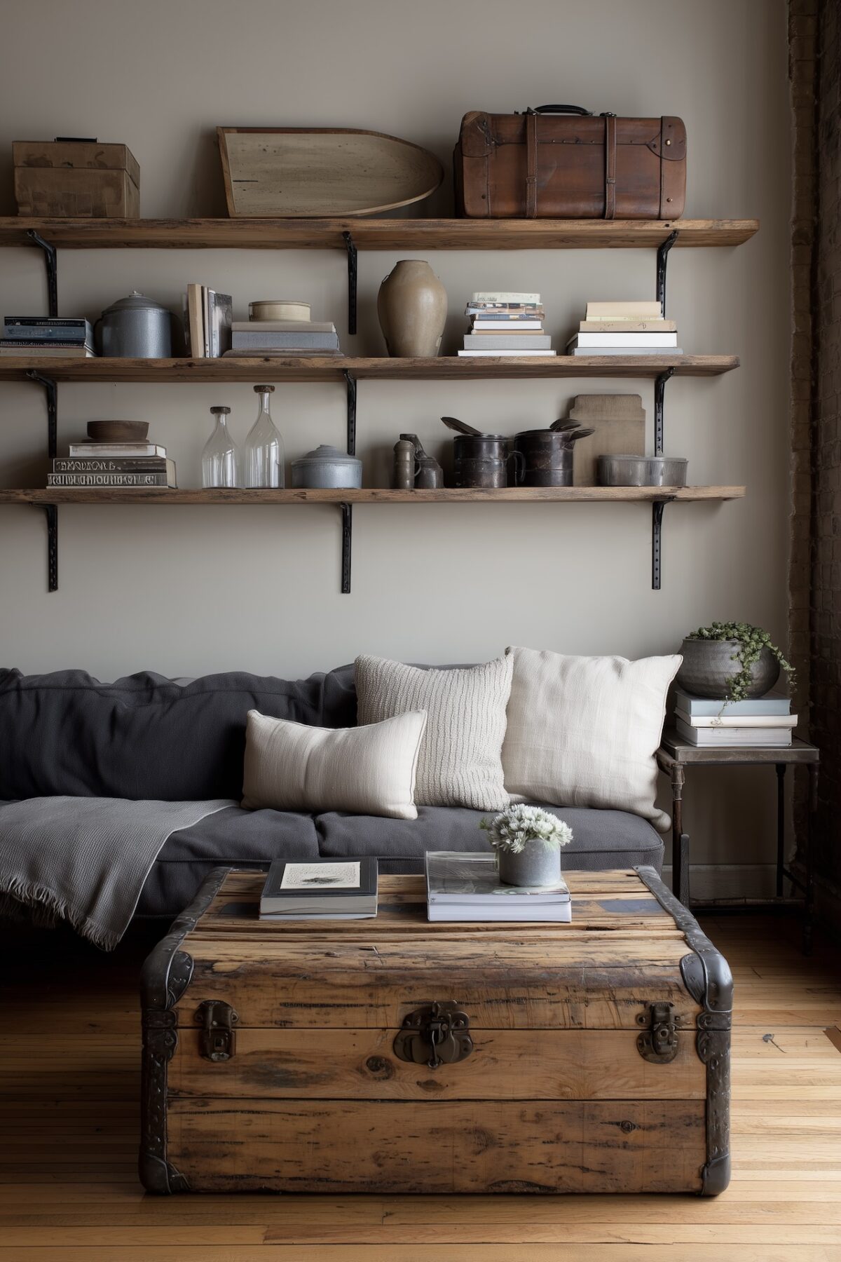 table basse diy vieux coffre bois métal voyage