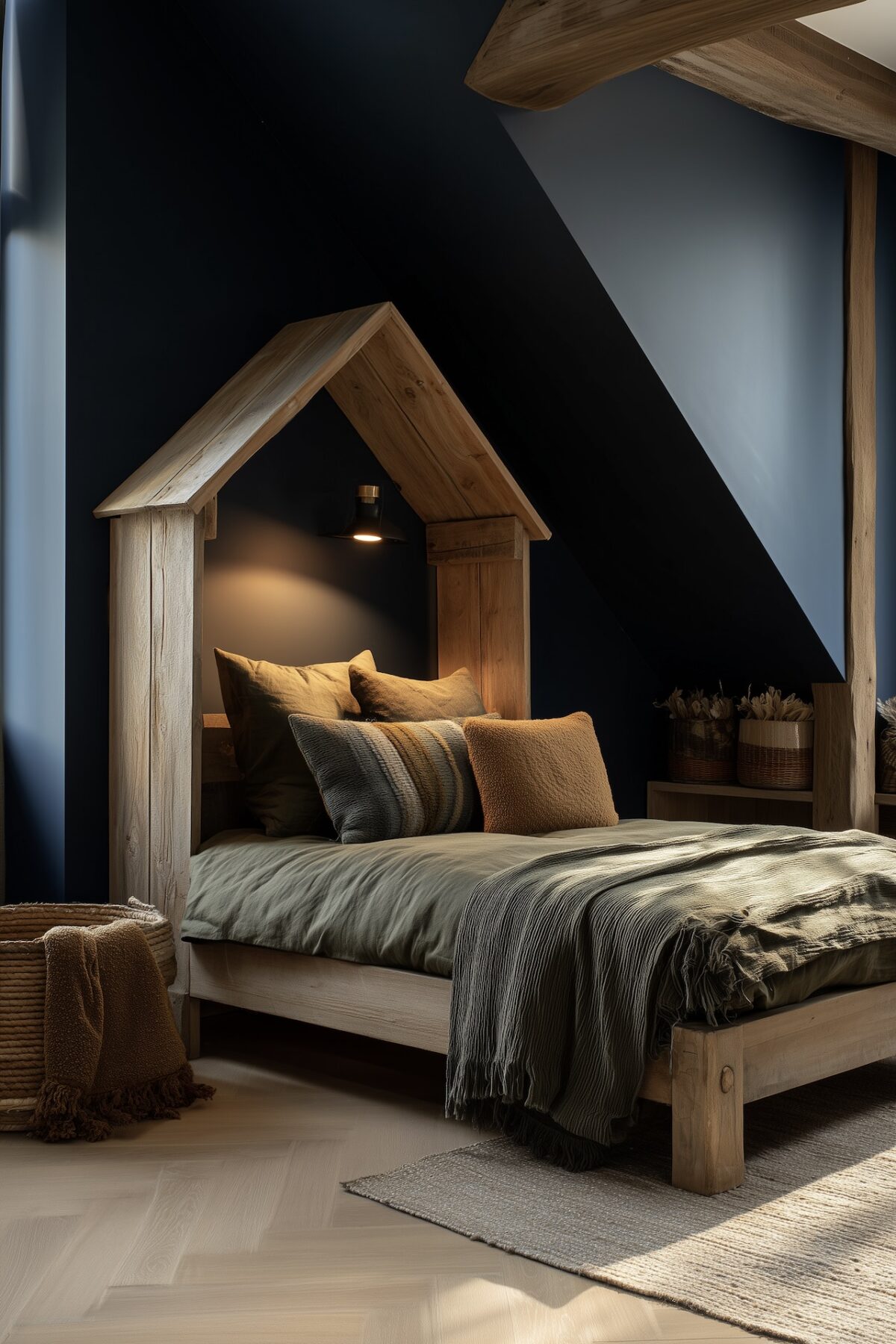 aménagement coin nuit combles toit pente