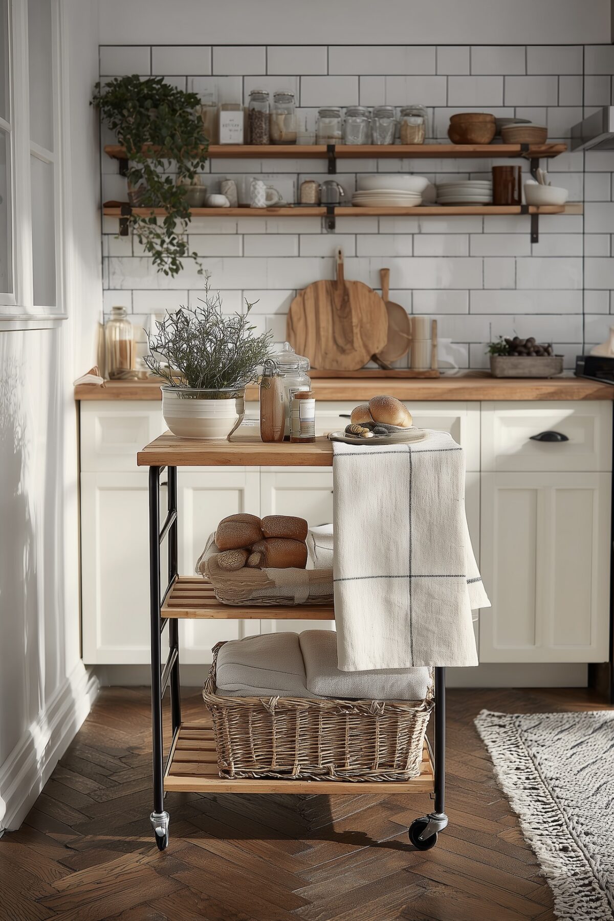 chariot mini cuisine astuces déco style campagne