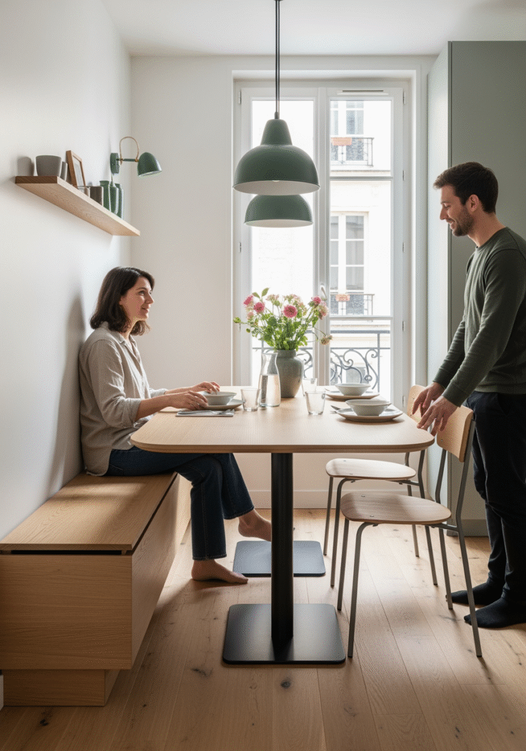 Choisir la forme, le plateau et les pieds sans perdre de place