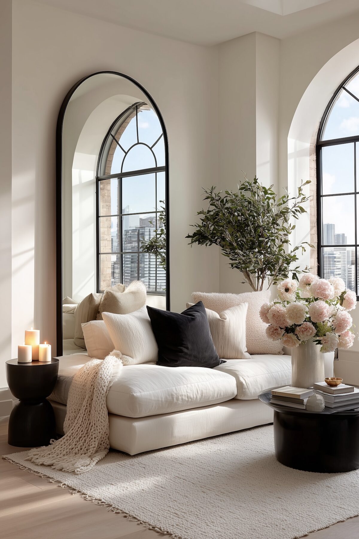 couleur et décoration optimiser illusion grandeur petit séjour miroir