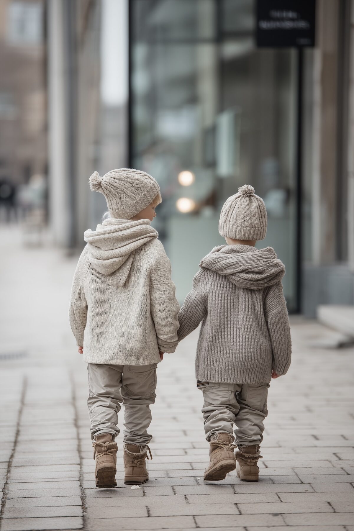 enfant scandinave vêtement hiver frère portrait