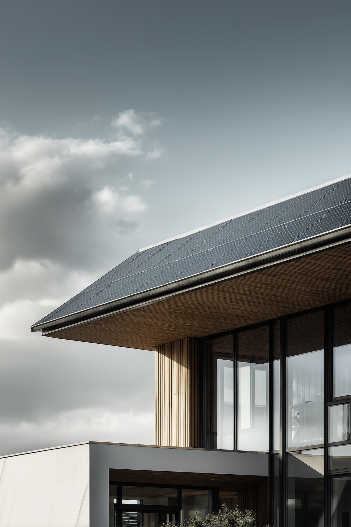maison contemporaine panneaux solaires intégrés architecture