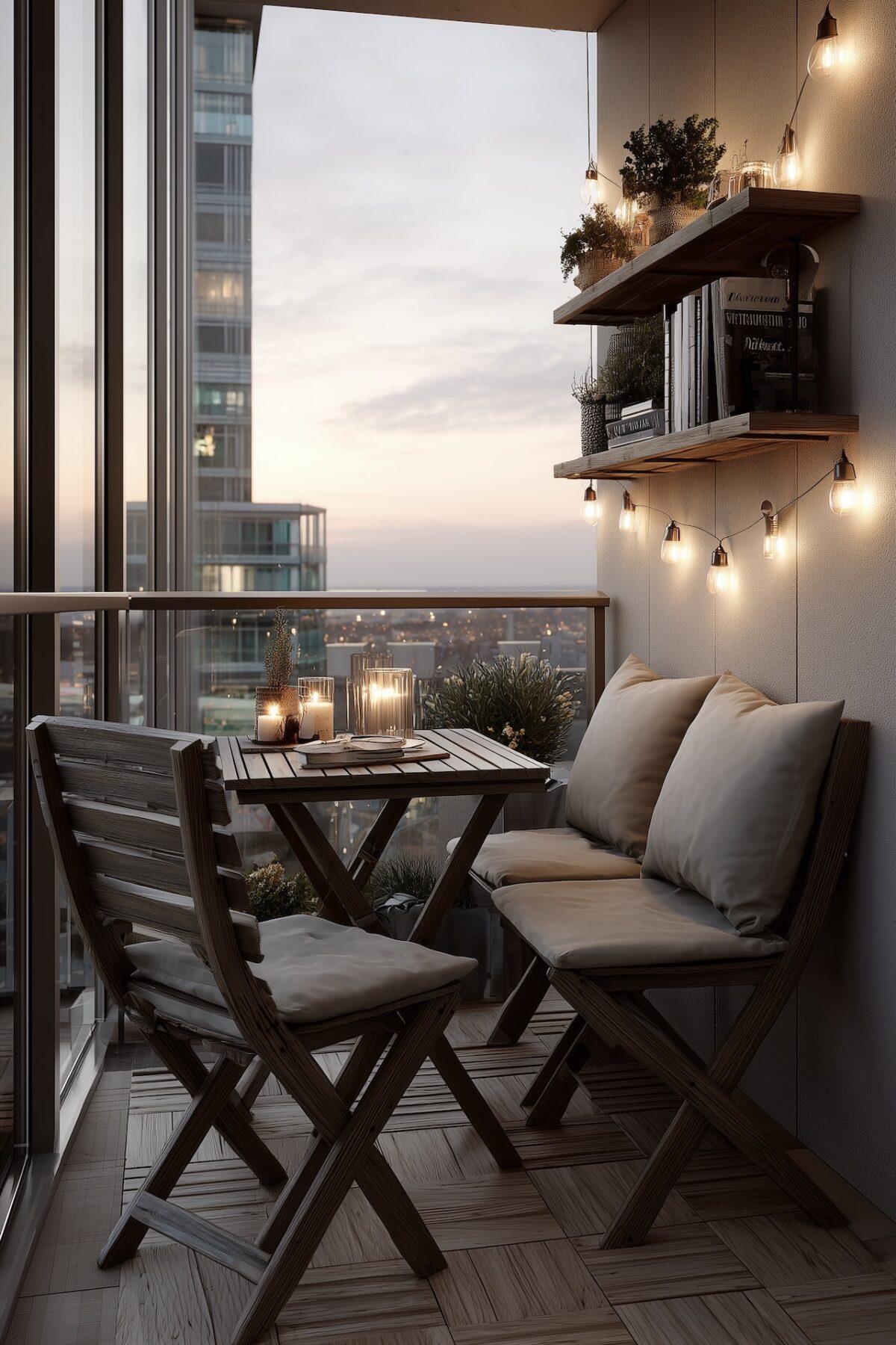 mini balcon terrasse moderne meuble pliant modulable