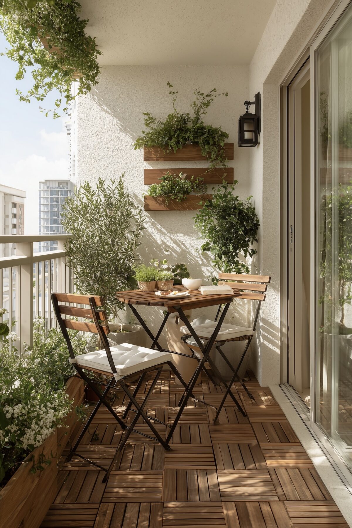 petit balcon repas urbain végétalisé