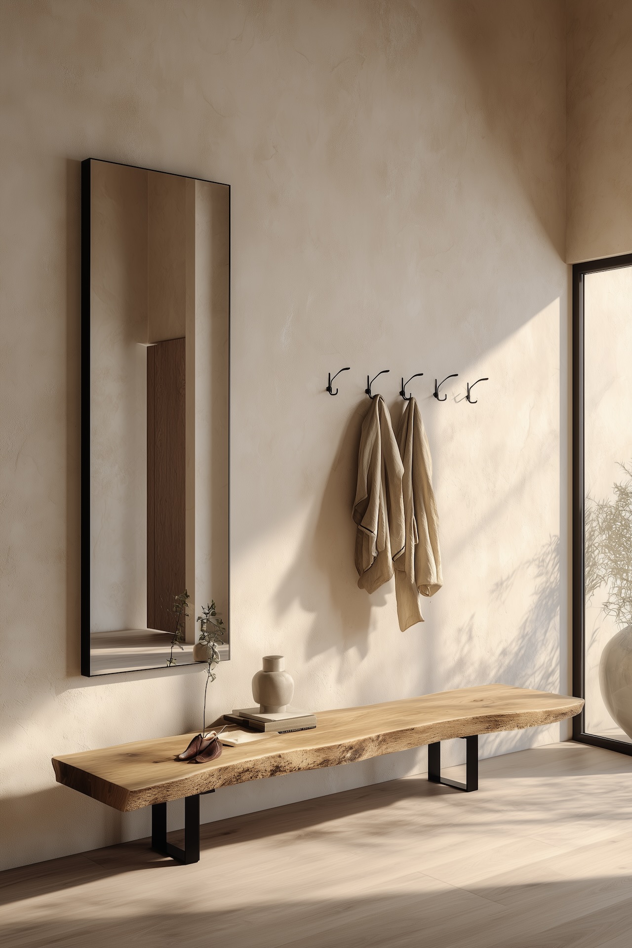 Banc entrée diy tronc bois massif design minimaliste