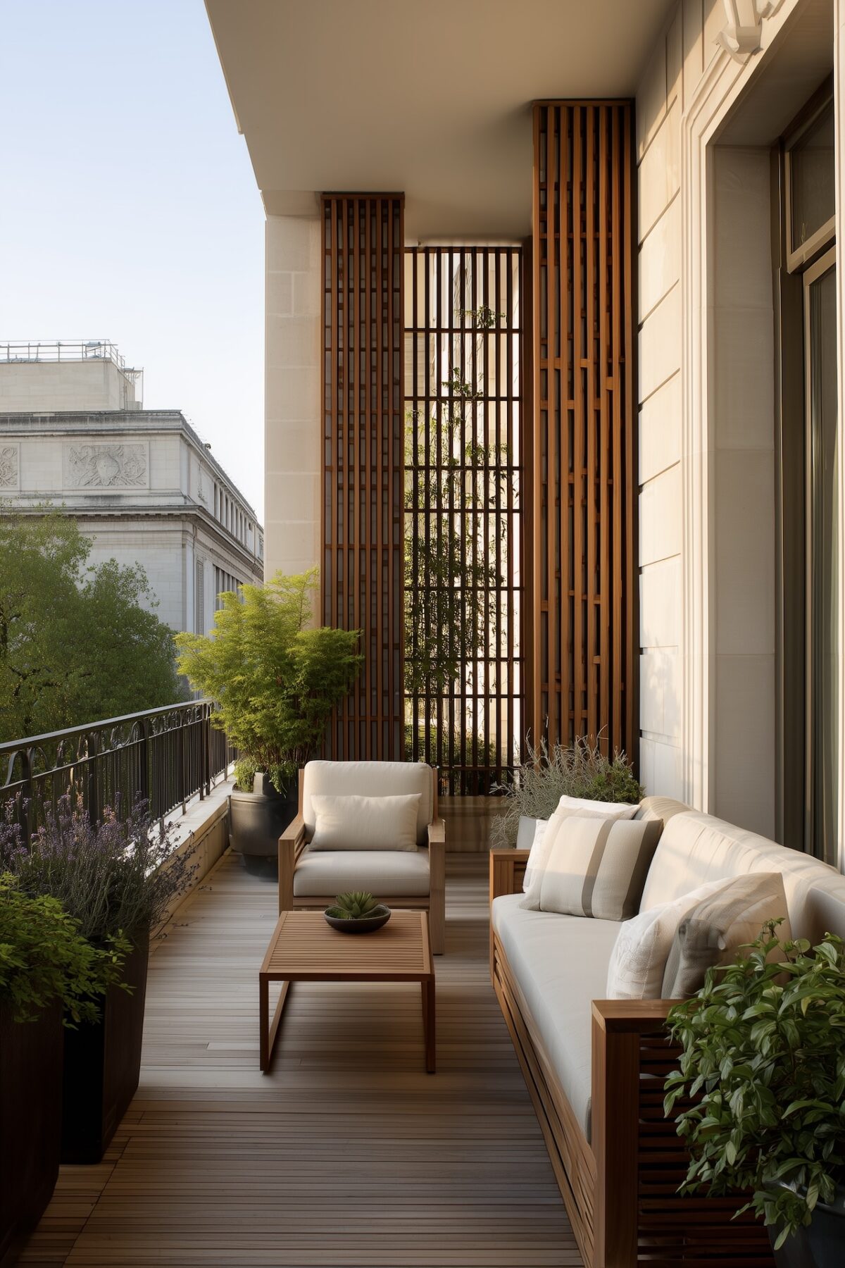 brise-vue tasseaux bois ajourée claustra extérieur design avis