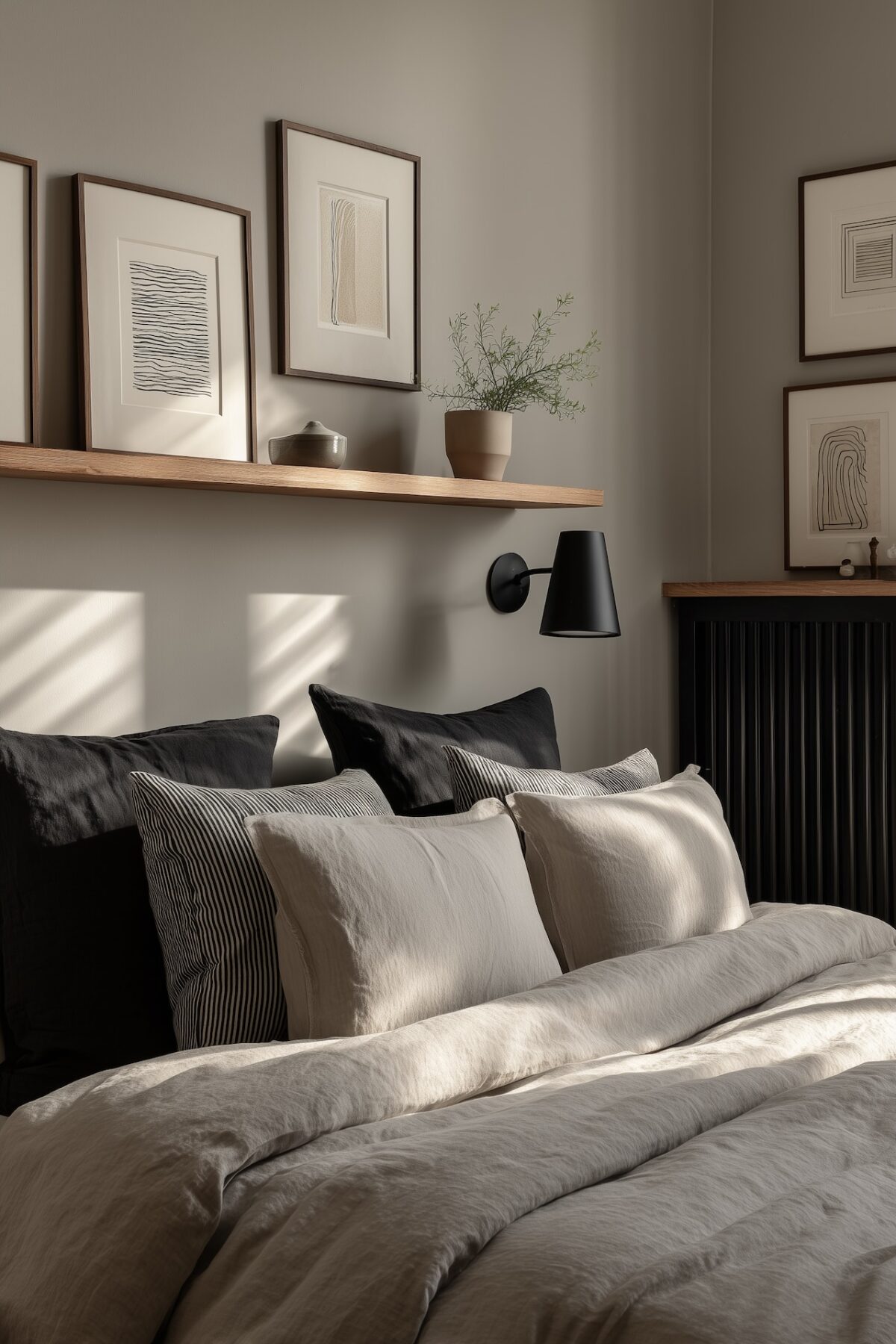 cache-radiateur en bois diy facile noir chambre moderne