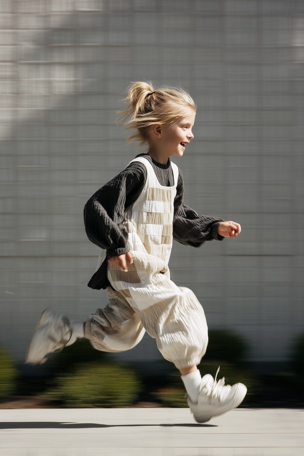 enfant course salopette gaze coton gots naturelle