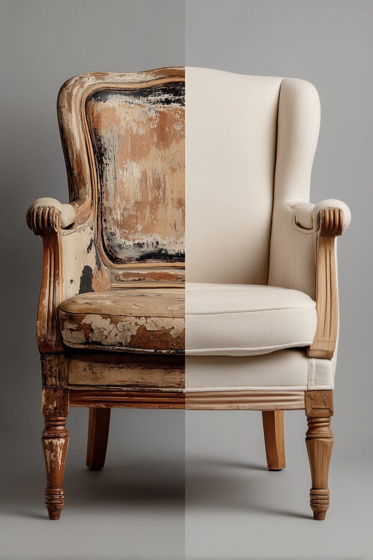 fauteuil ancien rénovation avant après tapisserie