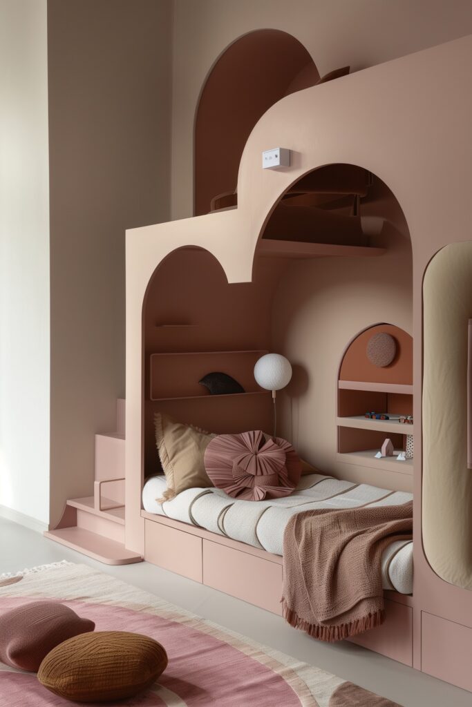 meubles modulables pour lit enfant fille cabane bibliothèque intégrée