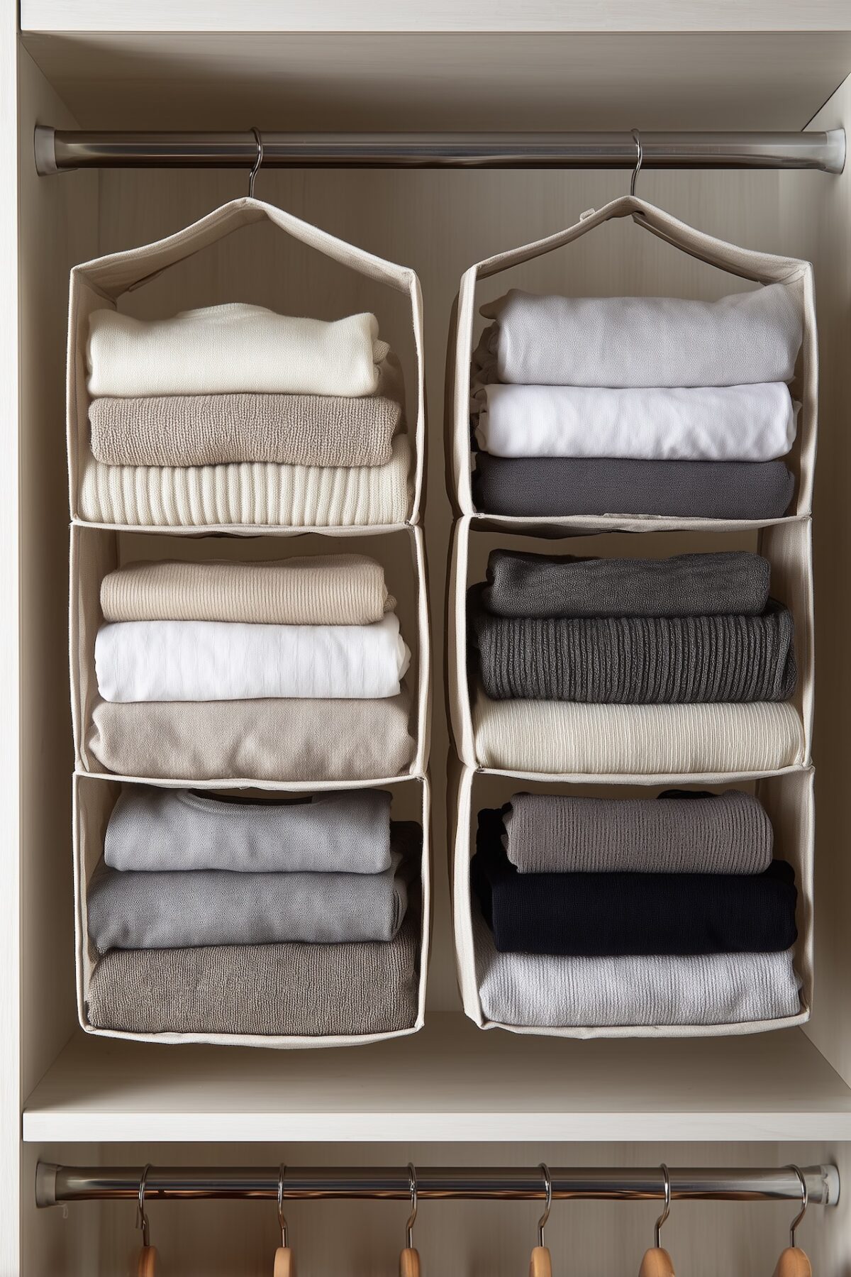 organisateur dressing suspendu linge panier suspendu