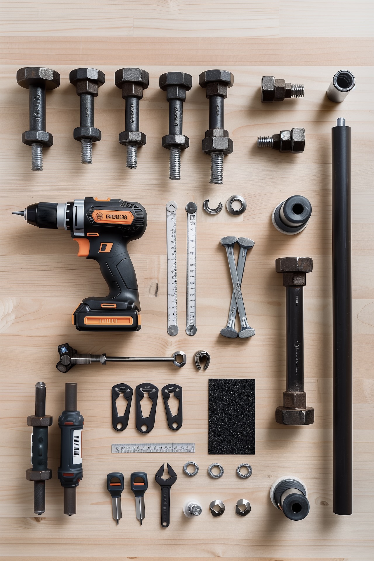 Kit outils bricolage industriel sur bois
