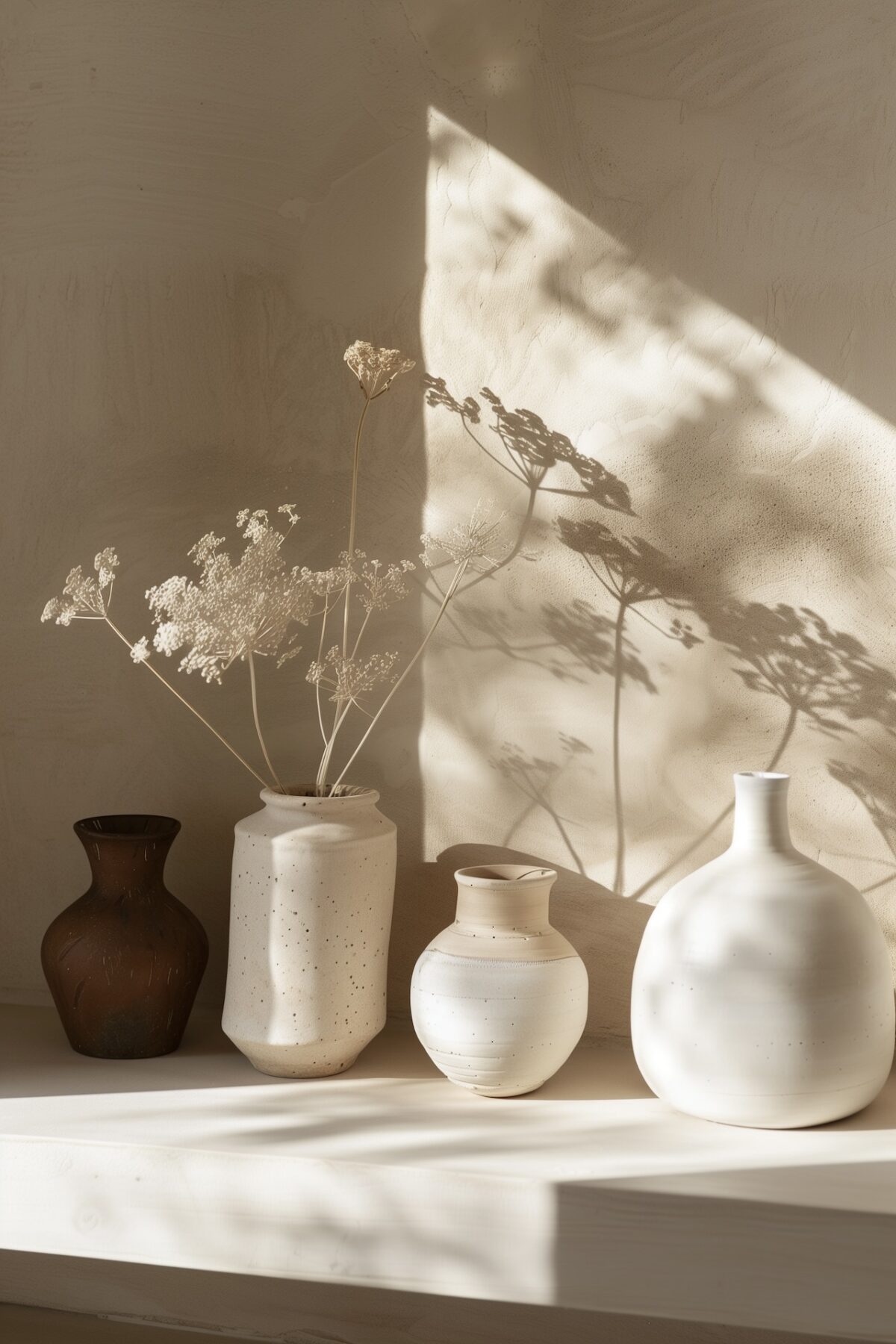 collection vases céramique étagère scandinave