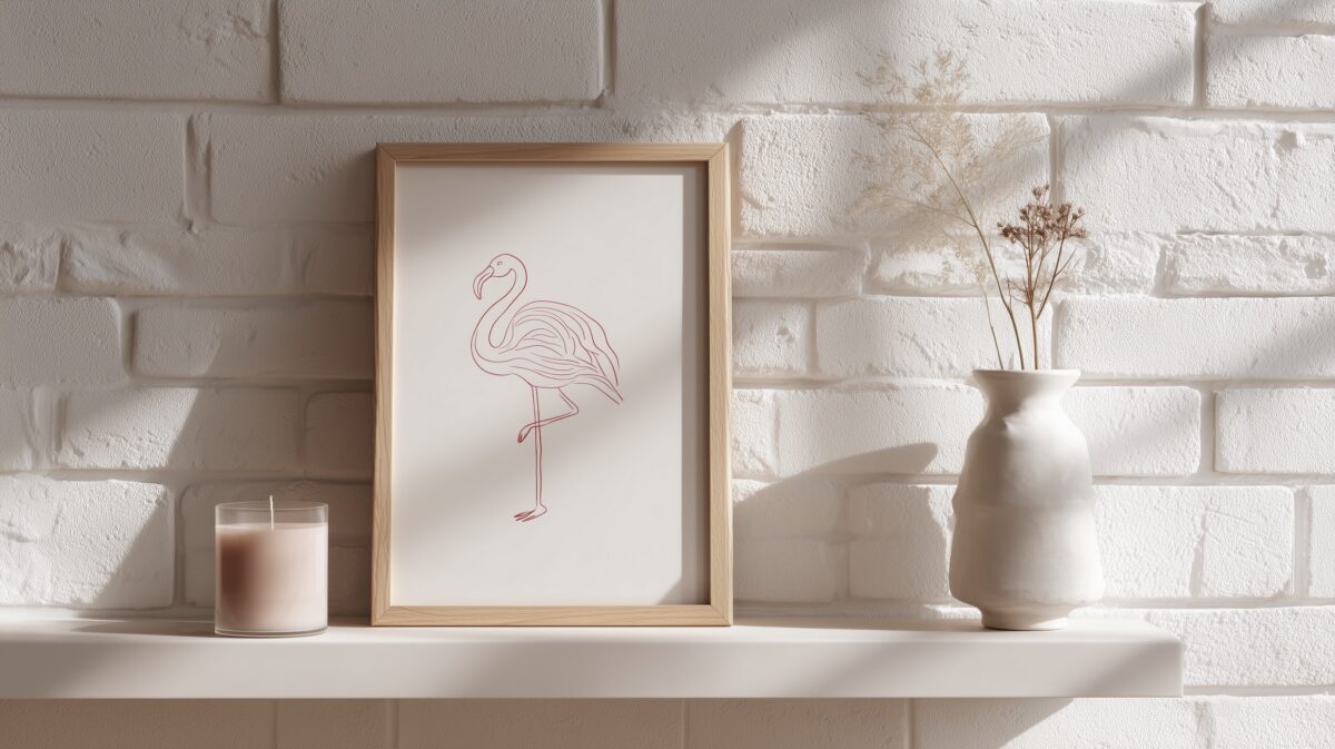déco flamant rose affiche artiste dessin graphique