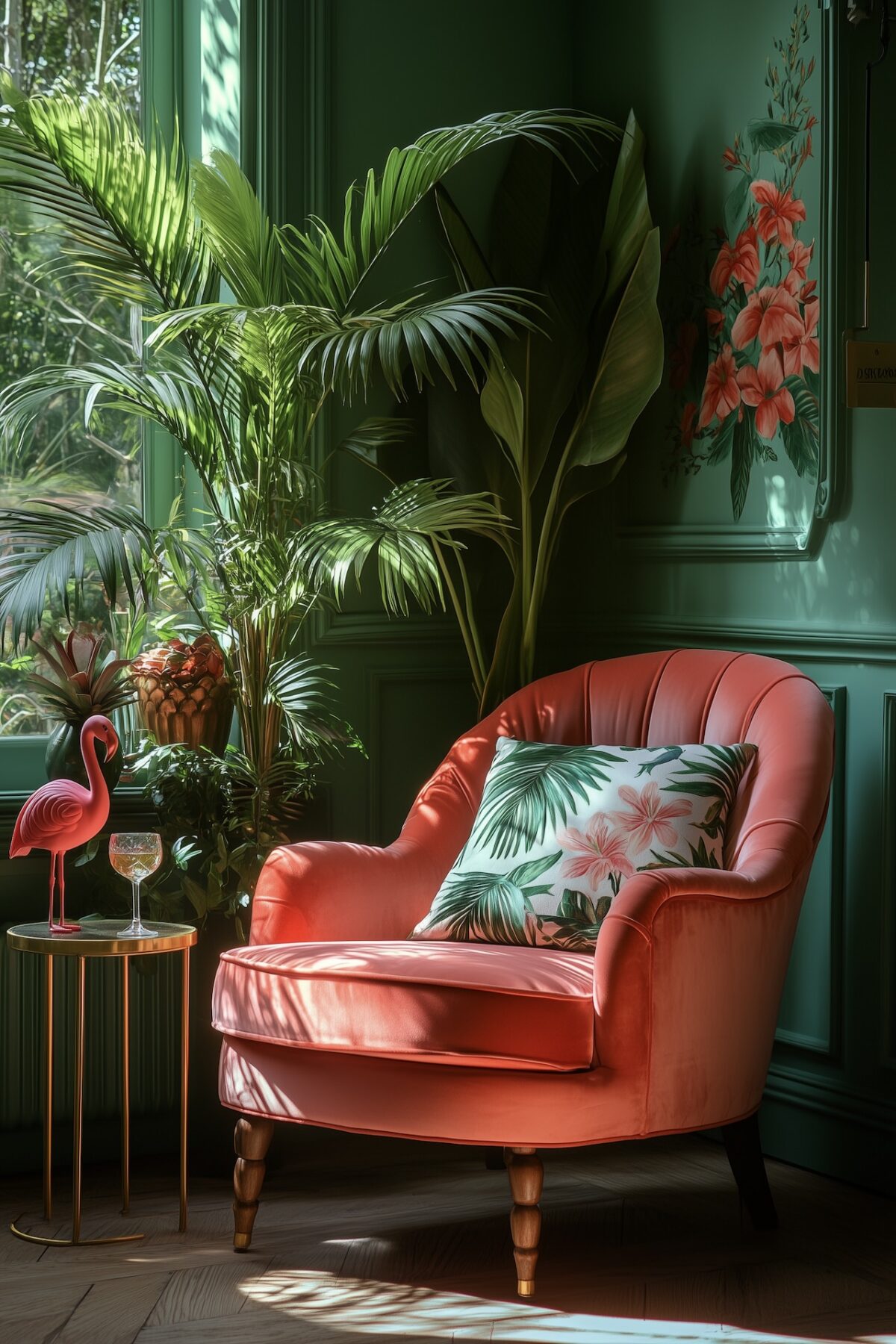 déco jungle rose fushia vert blog