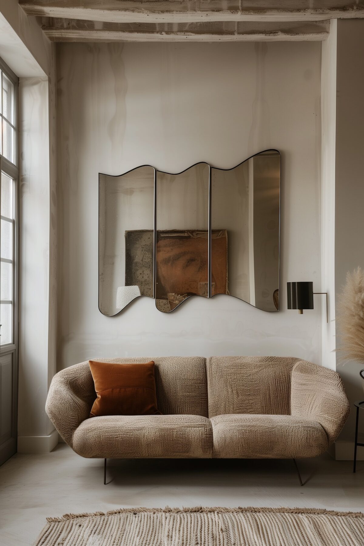 détourner vieux miroir de barbier ondulé