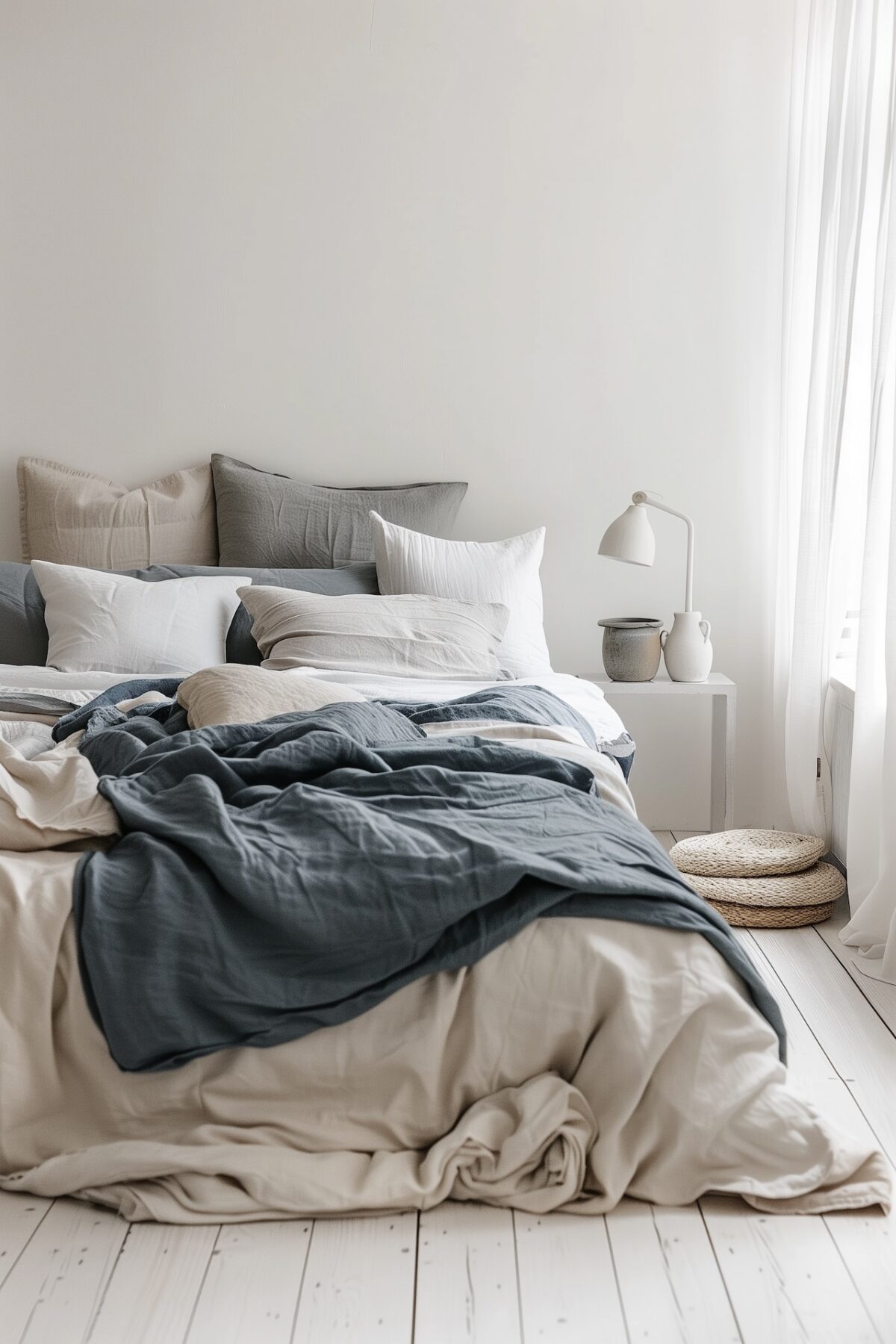 relooker chambre facile avec matières naturelles rideaux déco