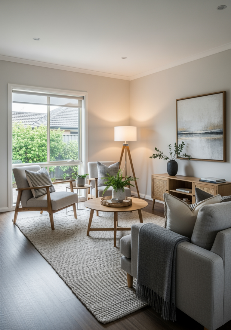 Un coin salon convivial avec deux fauteuils confortables se faisant face, créant un espace intime et chaleureux pour la discussion.