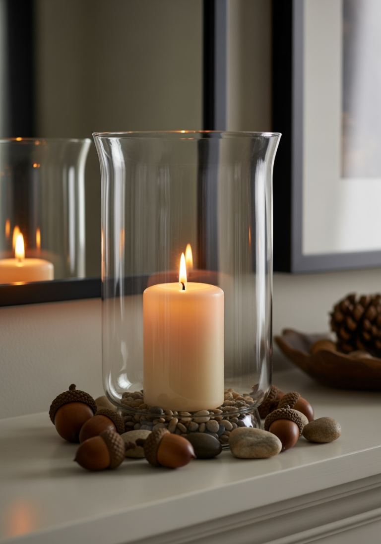 Une bougie allumée en toute sécurité à l'intérieur d'une haute lanterne en verre pour prévenir les accidents.