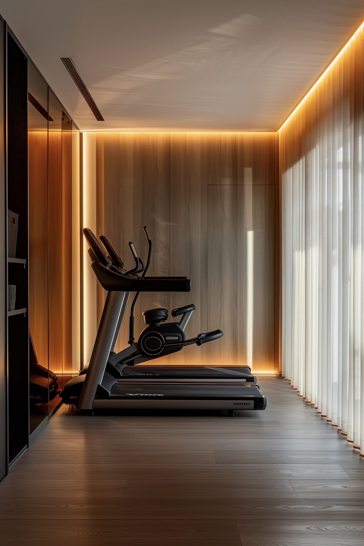 aménager salle sport maison led design tapis course moderne