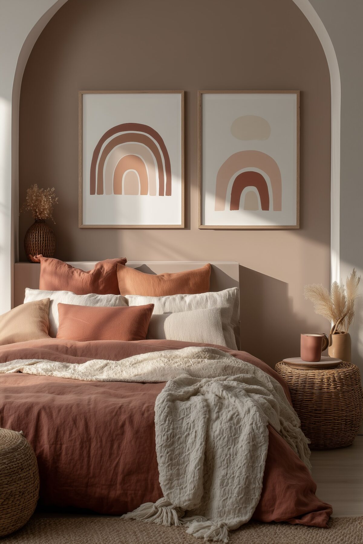 chambre enfant terracotta arc-en-ciel déco chic moderne