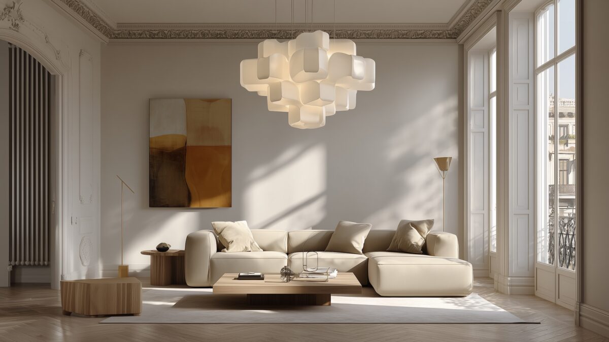 lustre luminaires design contemporain salon haussmannien petit budget moderne