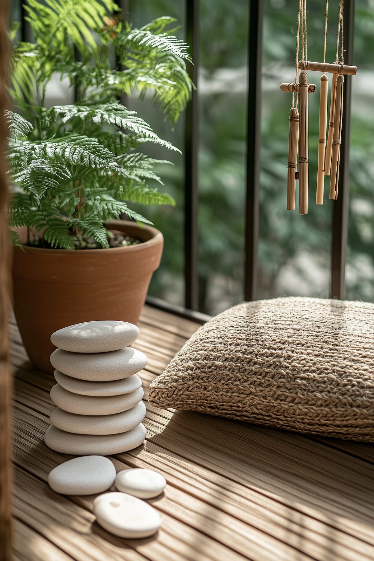 déco petit balcon style zen détails matériaux accessoires