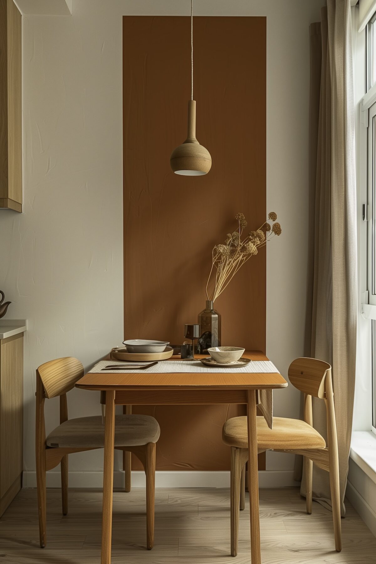 idée déco mur peinture éphémère ocre lumineux