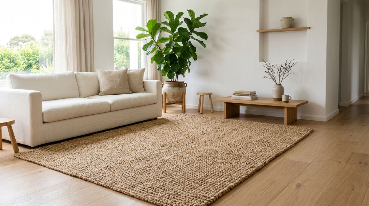 Guide pratique pour nettoyer un tapis en sisal, jute ou jonc de mer avec des méthodes douces adaptées aux fibres naturelles.