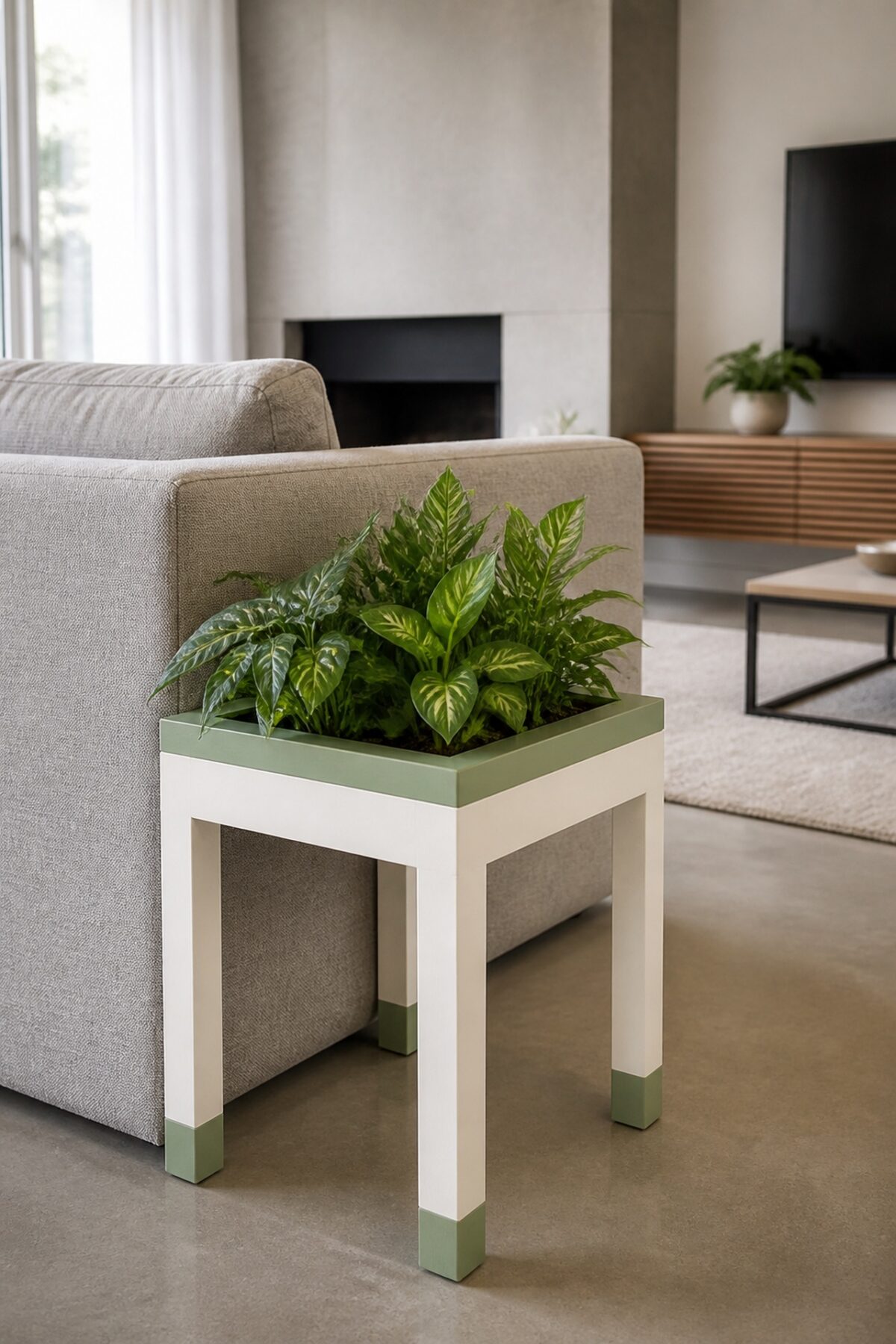 Table Lack transformée en jardinière pas chère