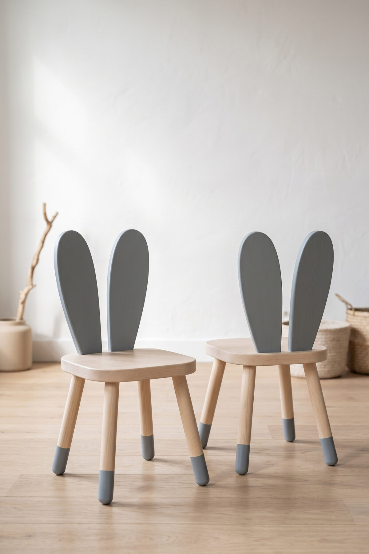 Chaises IKEA enfant customisées avec oreilles de lapin