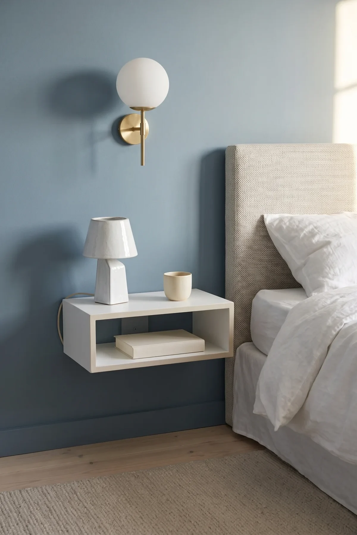 Étagère IKEA transformée en table de chevet moderne