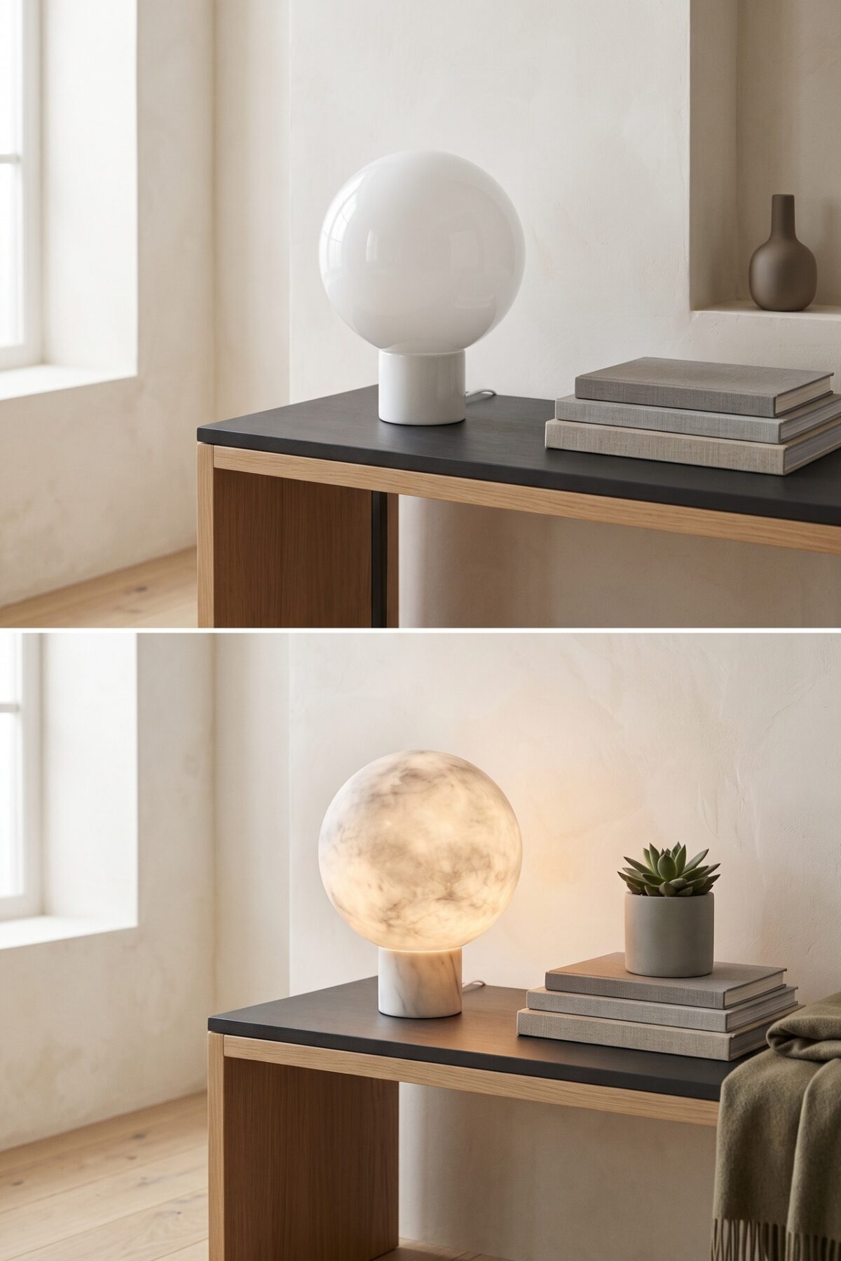 Lampe FADO peinte avec un effet lune